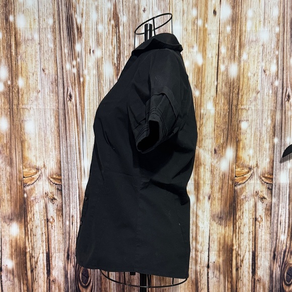 LOFT Classic Black Button-Down Shirt - Picture 2 of 5